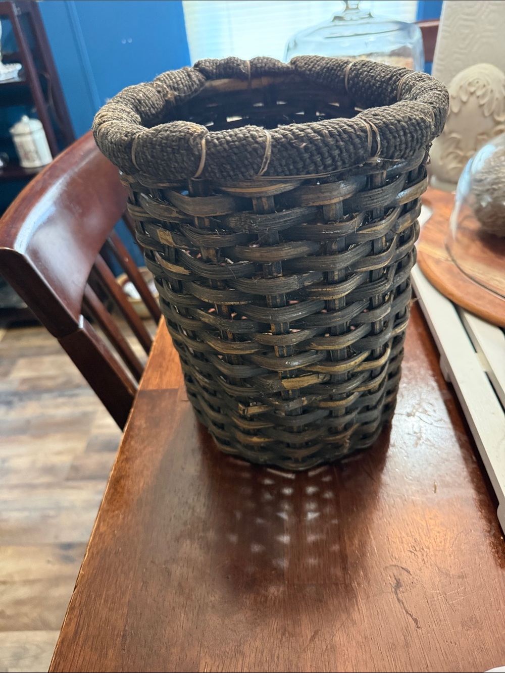 Rustic Dark Brown Woven Storage Basket